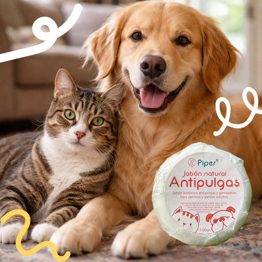 Jabón Natural Antipulgas para Perros y Gatos Adultos