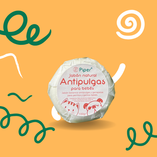 Jabón Natural Antipulgas para Perros y Gatos Bebés
